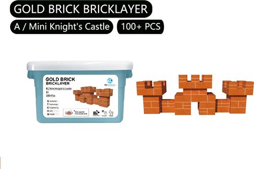 Bouwpakket STEAM DIY Mini- Ridderkasteel- Steen- zelf steentjes maken en bouwen