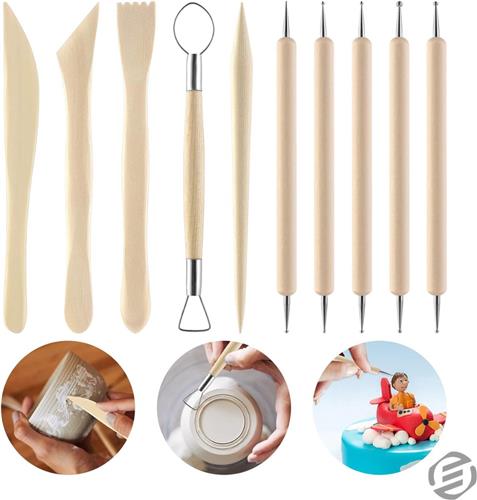 Equivera Pottenbakken Gereedschap - Pottenbakkersgereedschapset - Boetseer Gereedschap - Klei Gereedschap - Boetseer Set - Beeldhouwen - Pottenbakken - Boetseergereedschap - Kleigereedschap - Modelleergereedschap