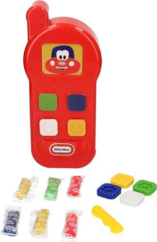 Little Tikes Speelgoed Telefoon Kleiset voor Kinderen inclusief Deegmes, Vormpjes en Klei  Vanaf 3 Jaar  Rood  35 x 19 x 9 cm | Speeltelefoon | Speel Smartphone | Play Phone Dough Set