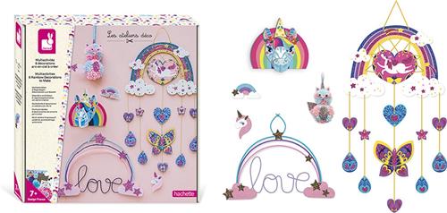 Janod Les Ateliers Deco - 6 Regenboogversieringen Om Te Maken - Knutselset - 6 Prachtige Poëtische Decoraties Waaronder Een Dromenvanger En Eenhoorntrofee - Geschikt Vanaf 7 Jaar
