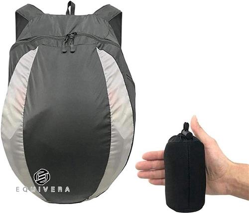 Equivera Opvouwbare multifunctionele dagrugzak - stofbescherming - lichte opbergtas - motorhelmen - sporthal training - wandelreistassen - 28 liter - zwart Motorrugzak