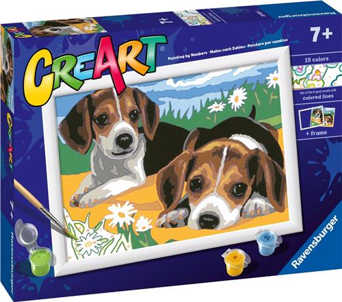 Ravensburger CreArt Beagle Puppies - Schilderen op nummer voor kinderen