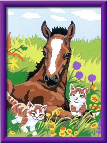 Ravensburger Schilderen op nummer Paard en kittens