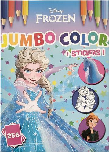 Dinsey frozen - Jumbo Kleurboek - 256 kleurplaten en 4 vellen met stickers - Prinsessen - Knutselen