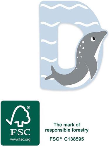 Small Foot - Houten Dieren Kinderletter - D