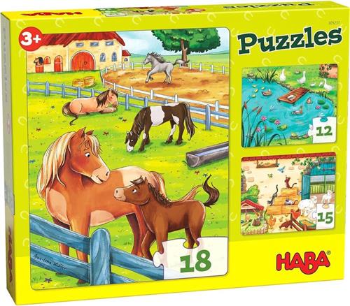 Haba Legpuzzel Boerderijdieren 3-in-1 Junior 45 Stukjes