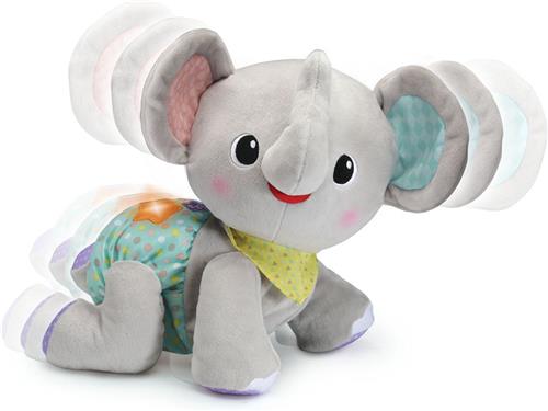 VTech Kruip & Leer Baby Olifant - Moedigt Kruipen Aan - Interactief Speelgoed - Knuffel Leert Cijfers & Kleuren - 9 tot 36 Maanden