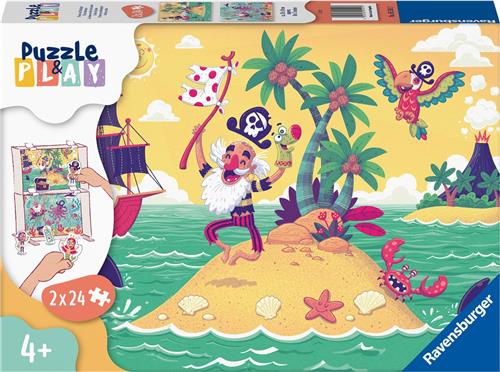 Ravensburger puzzel Puzzle & Play Piraten - Legpuzzel - 2x24 stukjes