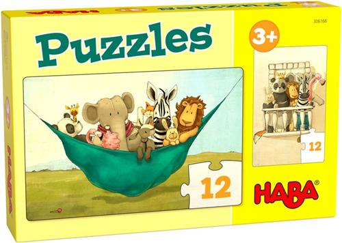 Haba Legpuzzel Puzzels Leeuw Udo Junior Karton 2 X 12 Stukjes