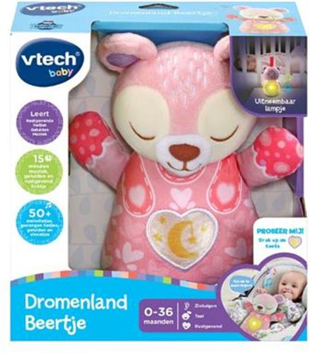 VTech Baby Dromenland Beertje - Interactieve Knuffel - Educatief Speelgoed - Van 1 tot 3 Jaar - Roze