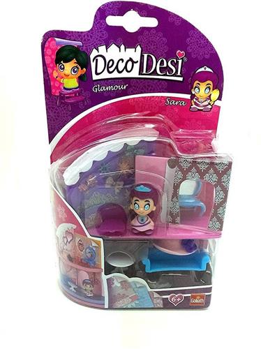 Poppenhuisje 12 cm Deco Desi design Sara - Goliath speelset