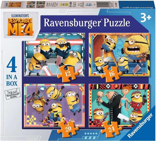 Ravensburger Despicable Me 4 4in1box puzzel - 12+16+20+24 stukjes - kinderpuzzel