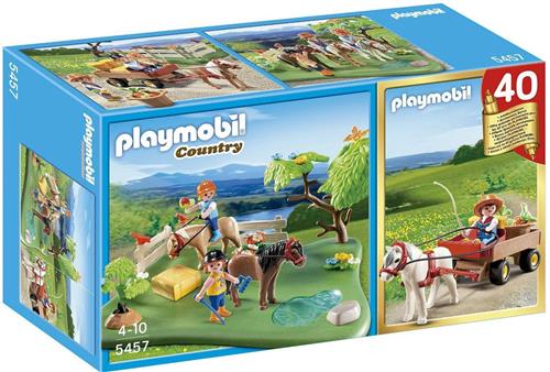 Jubileum Compact Set Ponyweide met hooiwagen /  CompactSet anniversaire Cavaliers avec poneys et carriole