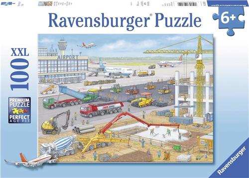 Ravensburger puzzel Bouwen op het vliegveld - legpuzzel - 100 stukjes