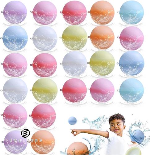 Equivera 24 stuks oplaadbare waterballonnen voor zomer plezier in zwembad, strand en tuin - eenvoudig te vullen
