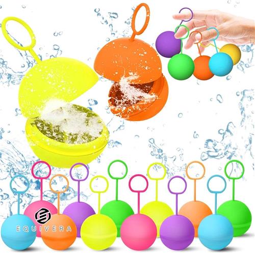 Equivera 12 herbruikbare waterballonnen met treklus - zomerplezier waterspeelgoed voor feest waterpark familiespel