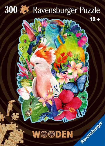 Ravensburger houten puzzel Beautiful Birds - Legpuzzel - 300 stukjes