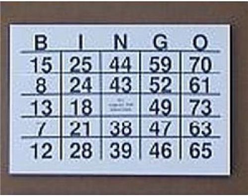 Grootcijfer Bingokaarten XL  A5 Formaat