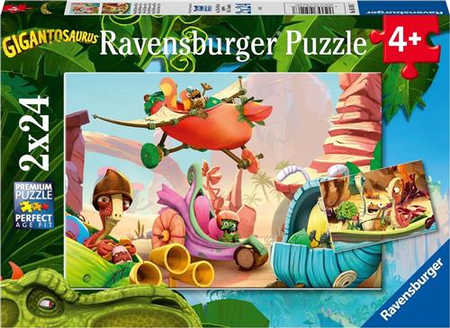 Ravensburger puzzel Rocky, Bill, Mazu et Tiny - 2 x 24 stukjes - kinderpuzzel