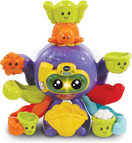 VTech Spetterpret Badoctopus - Badspeeltjes - Badspeelgoed Baby - Rustgevende Melodietjes & Liedjes - Cadeau - Speelgoed 1 tot 5 Jaar