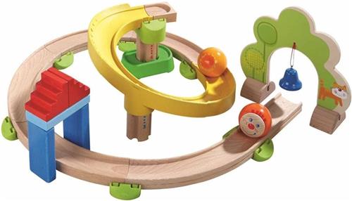 Speelgoed | Wooden Toys - Knikkerbaan Rollebollen - Basisdoos - Spiraalbaan
