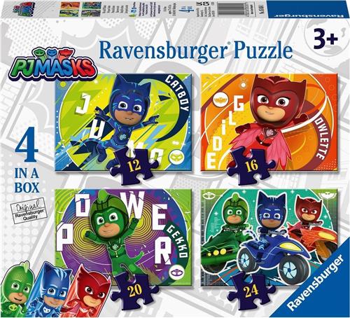 Ravensburger PJ Masks 4in1box puzzel - 12+16+20+24 stukjes - kinderpuzzel
