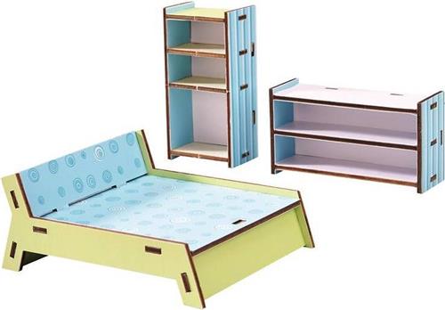 Speelgoed | Wooden Toys - Little Friends - Poppenhuismeubels Slaapkamer