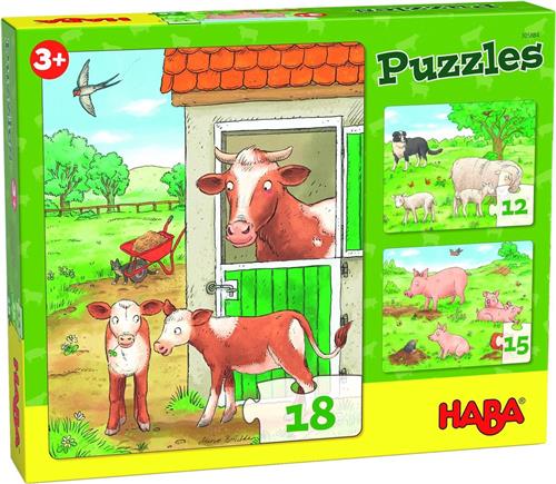 Haba Legpuzzel Boerderijdieren Junior 20 X 25 Cm Karton 3-delig
