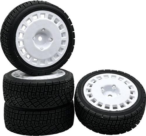 Reely 1:10 Straatmodel, Sportwagen, Rallywagen Complete wielen Rally RA Wit 4 stuk(s)