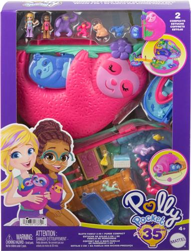 Polly Pocket 35 - Luiaardfamile 2-in-1 compacte speelset