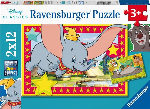 Ravensburger puzzel Disney Animal - Twee puzzels - 12 stukjes - kinderpuzzel