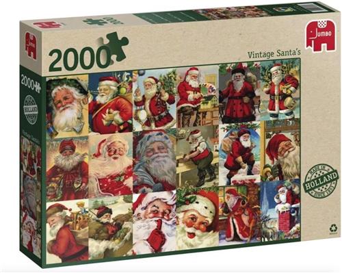 Jumbo Premium Collection Puzzel Vintage Santa's - Legpuzzel - 2000 stukjes