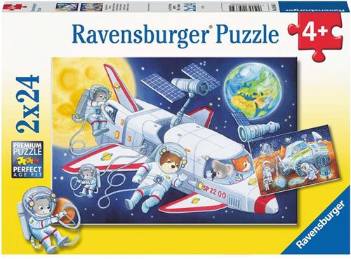 Ravensburger puzzel Animals in Space - Legpuzzel - 2x24 stukjes