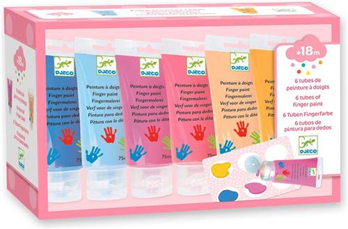 Djeco - 6 tubes vingerverf Sweet - 2+