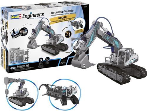 1:24 Revell 21305 Hydraulische Graafmachine - Engineers - 3 Bouwopties Plastic Modelbouwpakket