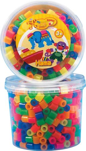 Hama Strijkkralen Maxi in Bak - Neonmix (051), 600st.