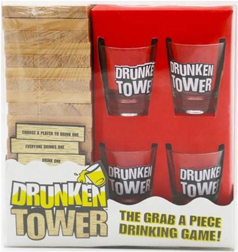 Drankspel - Drunken Tower Drankspel - Drankspel - Drankspel inclusief 4 Shot glaasjes