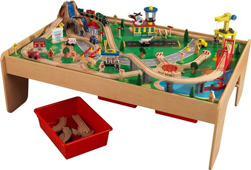 KidKraft 120-delige Waterfall Mountain Houten Treinset en Tafel