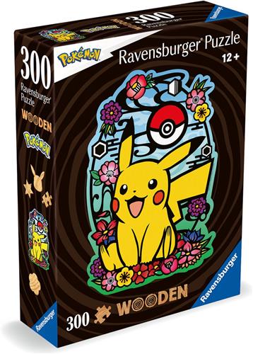 Ravensburger houten puzzel Pokemon Pikachu - Legpuzzel - 300 stukjes