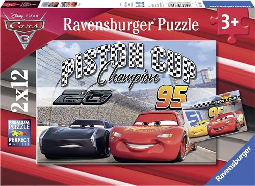 Ravensburger Cars 3. Twee puzzels - 12 stukjes - kinderpuzzel