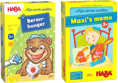 Haba - Set van 2 spelletjes vanaf 2 jaar - Berenhonger + Maxi's Memo
