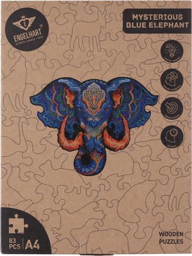 Puzzel A4 Blue Olifant (hoofd)