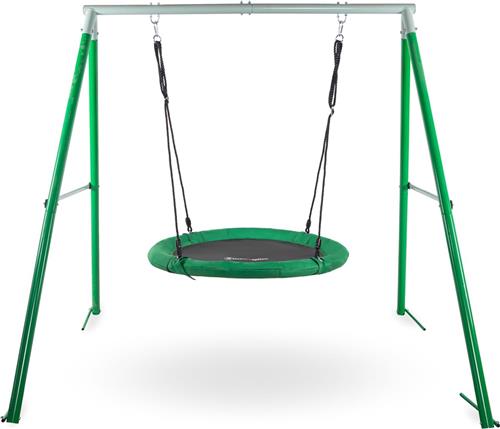 HyperMotion Kinderschommel 3+ met lattenbodem en touwen, in hoogte verstelbaar, belastbaar tot 150 kg, zitdiameter 102 cm, groen