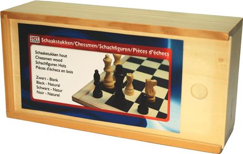 Schaakst.77 mm.Staunt.3 blank/zwart kist
