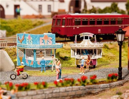 Faller - 2 Mobiele stalletjes - modelbouwsets, hobbybouwspeelgoed voor kinderen, modelverf en accessoires