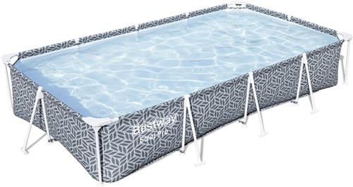 BESTWAY buisvormig bovengronds zwembad - Steel Pro - 366 x 201 x 66 cm - Rechthoekig - grafisch decor