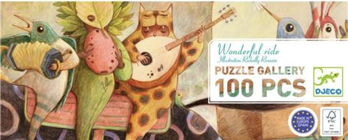 Djeco - Panoramische puzzel - Wonderful Ride - Puzzel van 100 stukjes - DJ07681