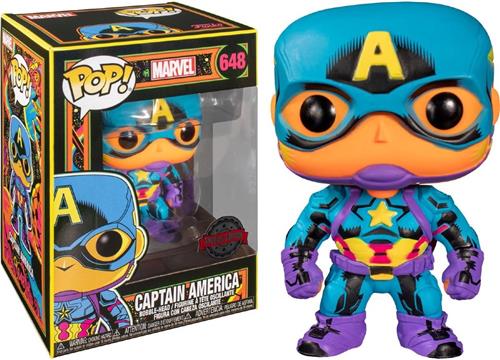Funko Captain America (Black Light) - Funko Pop! - Marvel Figuur  - 9cm