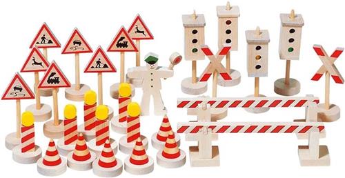 Goki Houten Verkeersbordenset, 29dlg.
