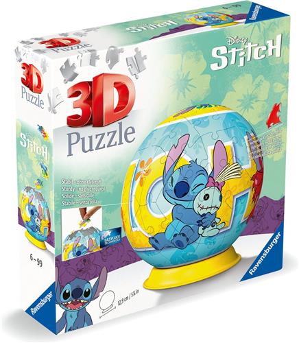 Ravensburger - Puzzle-Ball Disney Stitch - 3D Puzzelbal - 72 Stukjes